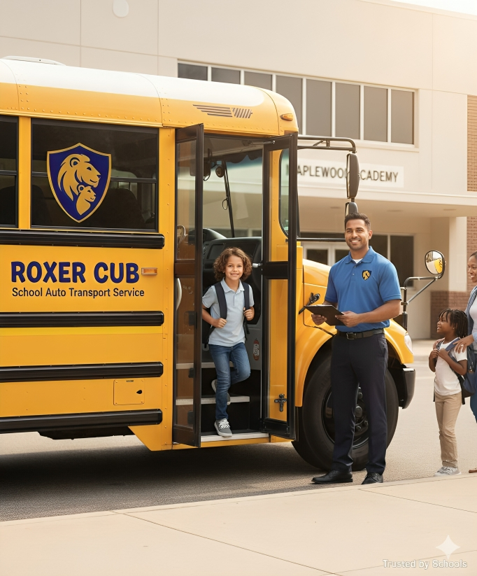 School transport safety illustration